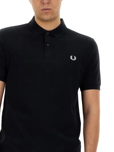 Shop Fred Perry Polo With Logo Embroidery In Blue