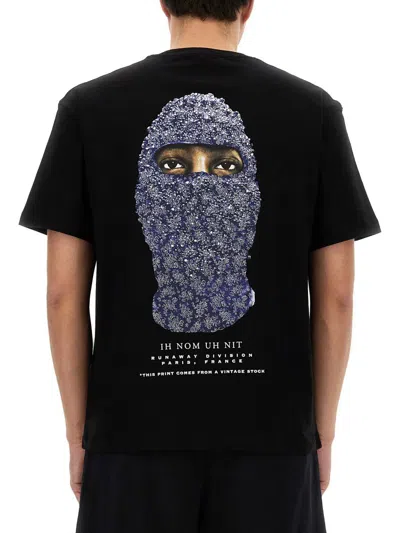 Shop Ih Nom Uh Nit "multi Flower Mask" T-shirt In Black