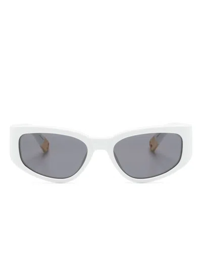 Shop Jacquemus Sunglasses In Neutrals