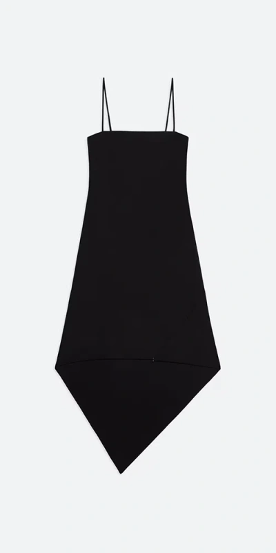 Helmut Lang Fitted Evening Dress With Scarf Hem Design