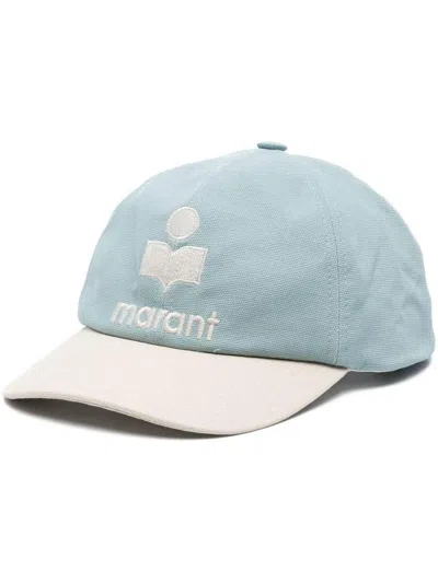 Shop Isabel Marant Caps & Hats In Ecru/aqua