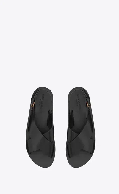 Saint Laurent Mojave Sandals In Smooth Leather In Nero