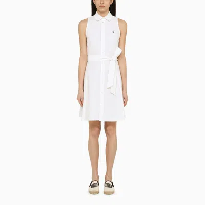 Shop Polo Ralph Lauren | White Sleeveless Cotton Chemisier Dress