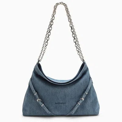 Shop Givenchy | Medium Voyou Chain Bag In Blue Denim In Light Blue