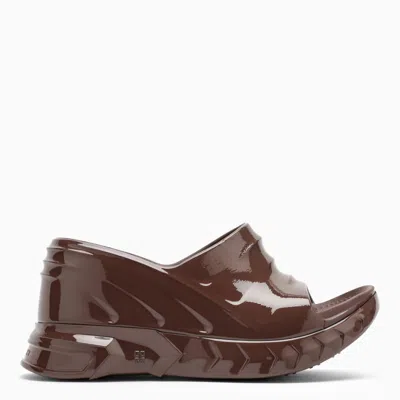 Shop Givenchy Marshmallow Wedge Sandals Chocolate In Brown