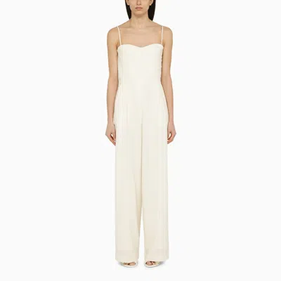Shop Margaux Lonnberg White Wool-blend Lauren Jumpsuit