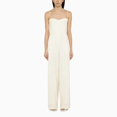 Shop Margaux Lonnberg Margaux Lönnberg White Wool-blend Lauren Jumpsuit