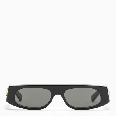 Shop Gucci Black Acetate Geometric Sunglasses