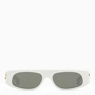 Shop Gucci White Acetate Geometric Sunglasses