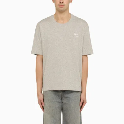 Shop Ami Alexandre Mattiussi Ami Paris | Grey Cotton T-shirt With Logo