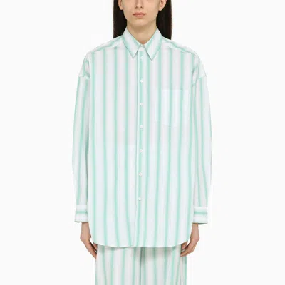 Shop Margaux Lonnberg Wenders Striped Cotton Shirt In Green