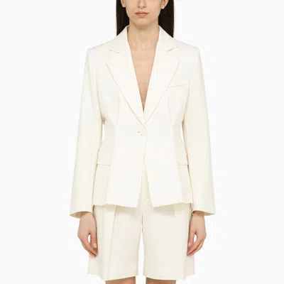 Shop Margaux Lonnberg Margaux Lönnberg White Ryder Single-breasted Jacket In Wool Blend