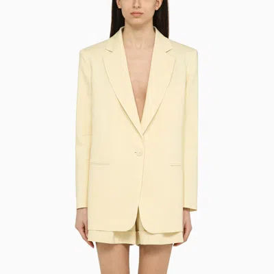 Shop The Andamane Light Yellow Guia Single-breasted Jacket In Linen Blend