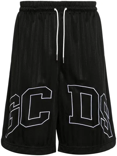 Shop Gcds Sports Shorts With Embroidered Logo In Black