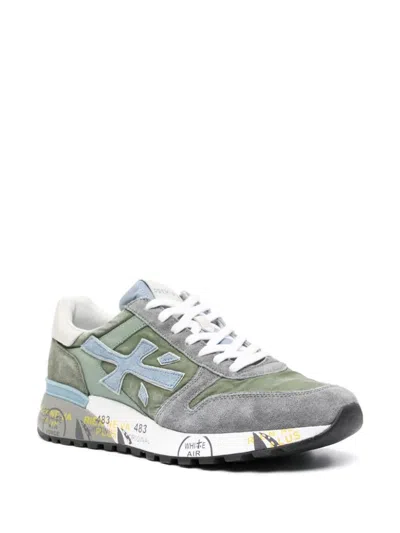 Shop Premiata 'mick 6617' Sneakers In Mixed Leather With Colored Panels