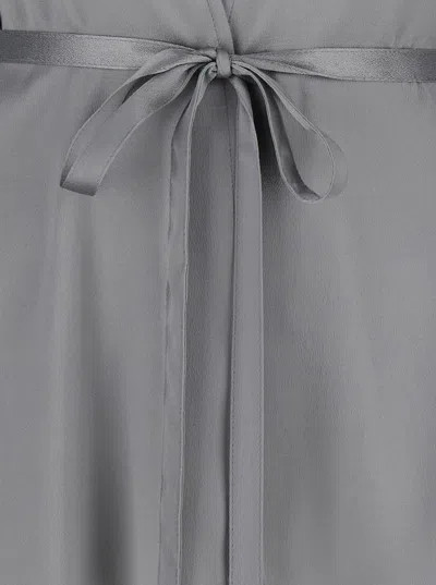 Shop Antonelli Gray 'bella Donna' Kimono With Waistband Closure In Technical Fabric Woman In Grey