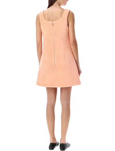 Shop Patou Quilted Mini Dress In Apricot Orange