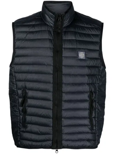 Shop Stone Island Vests In Navyblue