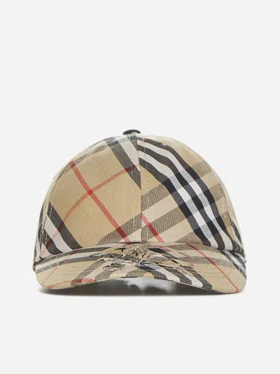 Shop Burberry Check Twill Baseball Cap In Sand