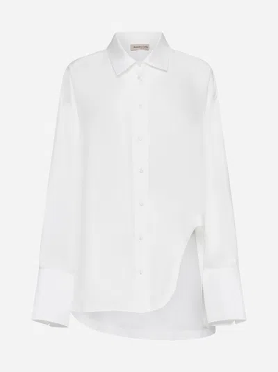 Shop Blanca Vita Calanthe Silk Shirt In White