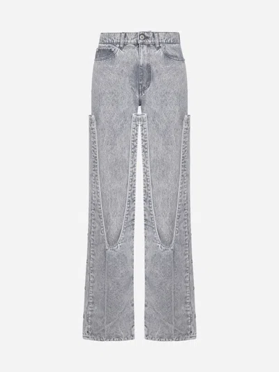 Shop Y/project Snap Off Chap Jeans In Vintage Grey