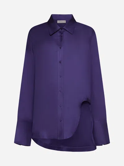 Shop Blanca Vita Calanthe Silk Shirt In Purple