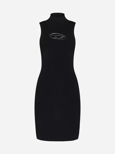 Shop Diesel M-onerva Knit Dress In Black