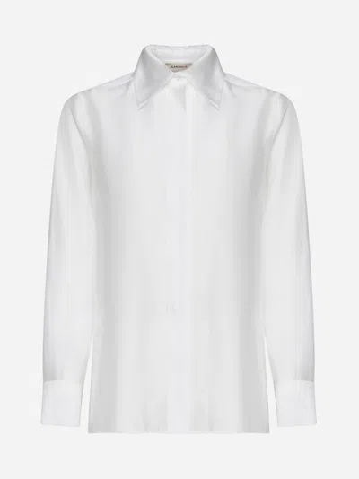 Shop Blanca Vita Cedry Viscose-blend Shirt In White