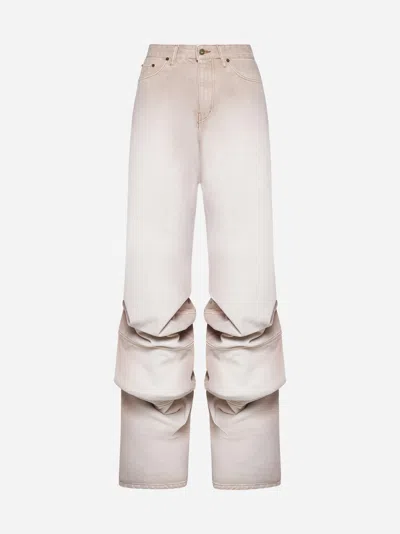 Shop Y/project Draped Cuff Jeans In Soft Pink