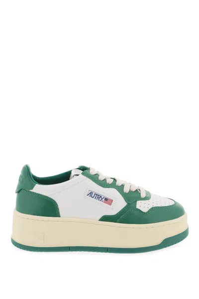 Shop Autry Medalist Low Sneakers In White, Green