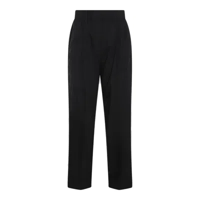 Shop Brunello Cucinelli Elastic Waist Turn-up Brim Trousers In Black