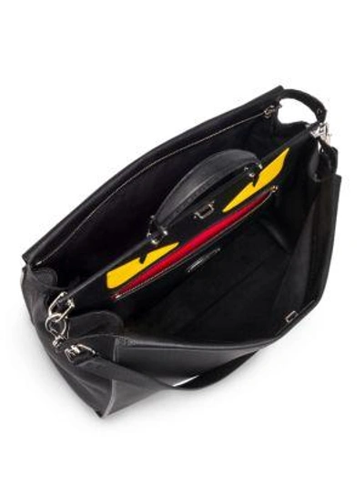 Shop Fendi Peekaboo Vitello Leather Bag In Black