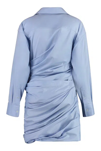 Shop Alexander Wang Cotton Mini-dress In Blue