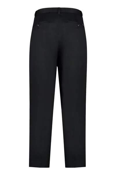 Shop Emporio Armani Cotton Trousers In Black
