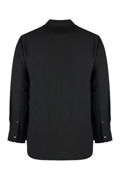 Shop Emporio Armani Technical Fabric Shirt In Black