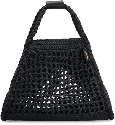 Shop Max Mara Marine Raffia Handbag In Black