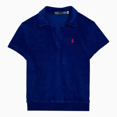 Shop Polo Ralph Lauren Royal Chenille Polo Shirt In Blue