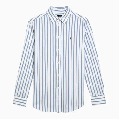 Shop Polo Ralph Lauren White Striped Oxford Shirt Relaxed-fit