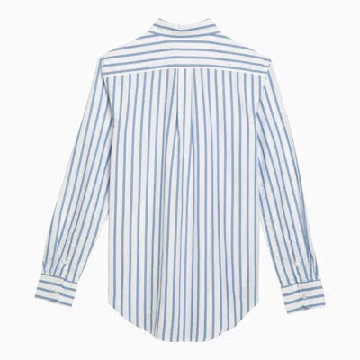 Shop Polo Ralph Lauren White Striped Oxford Shirt Relaxed-fit