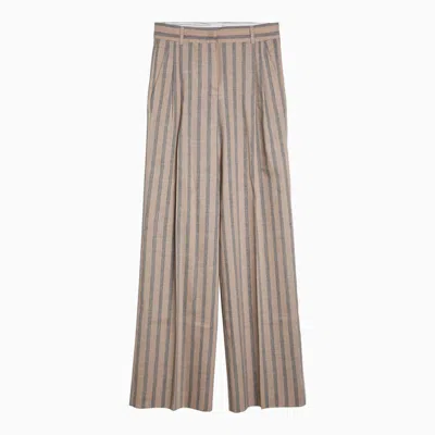 Shop Quelledue Striped And Trousers In Multicolor