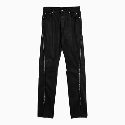 Shop Rick Owens Bolan Banana Denim Jeans With Zip In Black