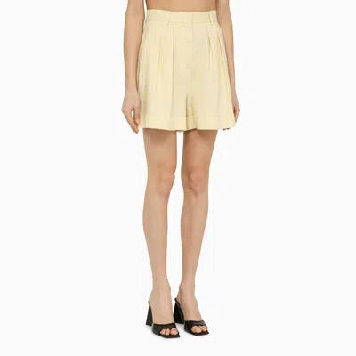 Shop The Andamane Light Linen-blend Rina Shorts In Yellow
