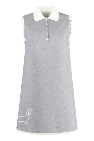 Shop Thom Browne Virgin Wool Dress In Grey