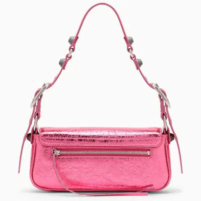 Shop Balenciaga Le Cagole Xs Metallic Shoulder Bag In Pink