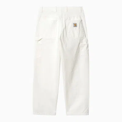 Shop Carhartt Wip Wide Panel Pant Wax Coloured In White