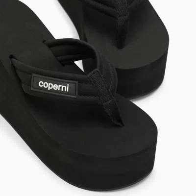 Shop Coperni Wedge Sandal With Logo In Black