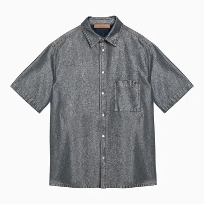 Shop Darkpark Denim Short-sleeved Shirt In Blue