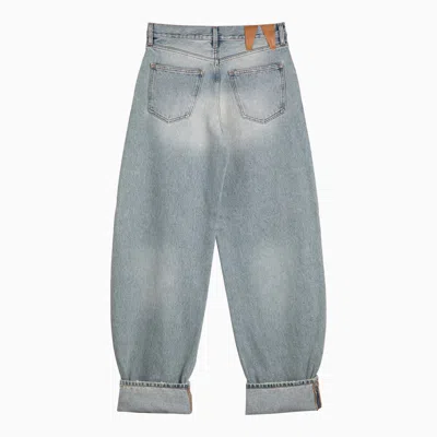 Shop Darkpark Loose-fitting Washed-effect Denim Jeans In Blue