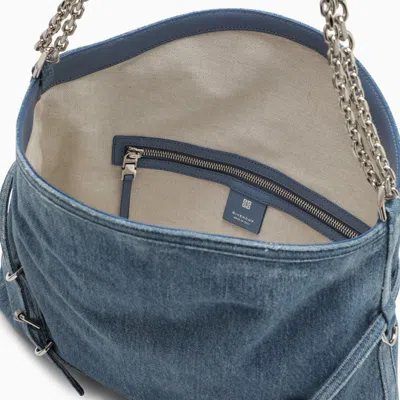 Shop Givenchy Medium Voyou Chain Bag In Denim In Blue