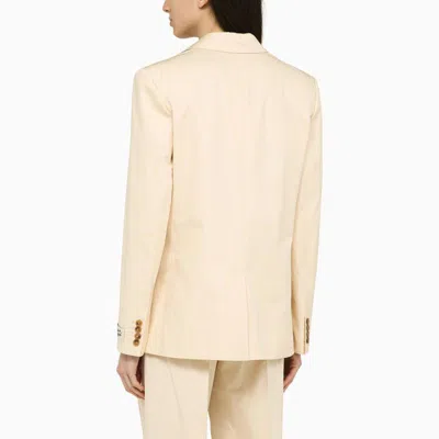 Shop Maison Kitsuné Single-breasted Cream Jacket In White